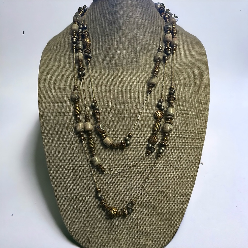 Vintage Dabby Reid extra long bead chain necklace